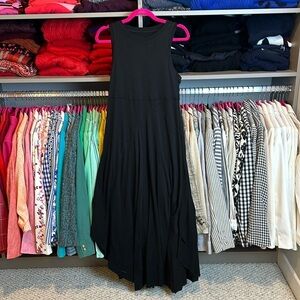 Unbranded black t shirt sleeveless maxi dress size S